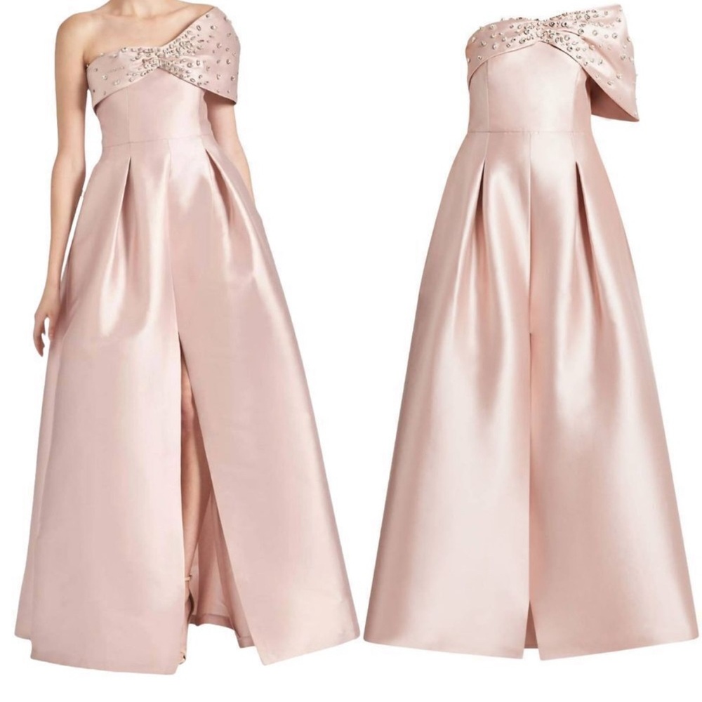 Sachin & Babi Delilah Crystal embellished One Shoulder Gown Maxi Dress